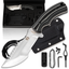 The Baby Tracker D2 Steel Bushcraft Survival Neck Knife Gift Set (Black and Gray) - Korvel