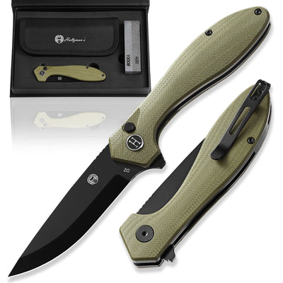 Ultimate Vector Folding Pocket Knife Gift Set for Outdoor Enthusiasts (Green & Black) - Korvel