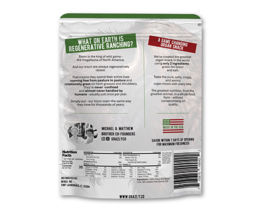 Bison Liver Crisps - 100% Grass-Fed & Finished