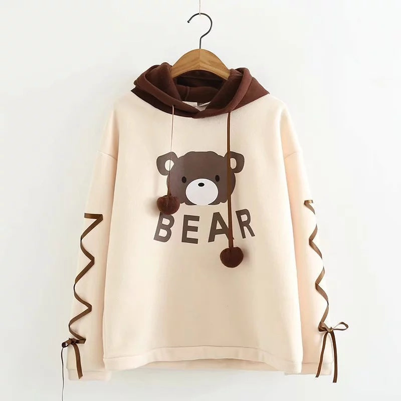 Sudadera con Capucha de Oso para Mujeres - Suéter Acogedor y Bonito