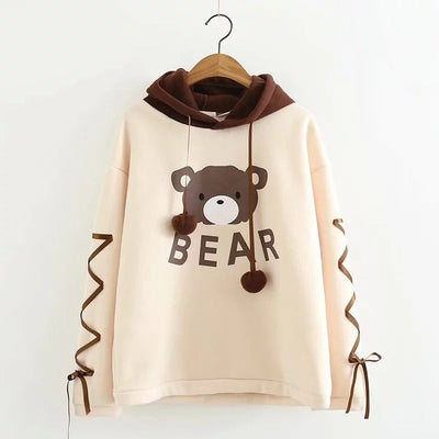 Sudadera con Capucha de Oso para Mujeres - Suéter Acogedor y Bonito
