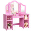 Kids Tri Folding Mirror Makeup Vanity Table Set - Pink