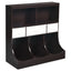 Freestanding Combo Cubby Bin Storage Organizer Unit with 3 Baskets - Brown