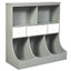 Freestanding Combo Cubby Bin Storage Organizer Unit with 3 Baskets - Gray