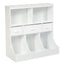 Freestanding Combo Cubby Bin Storage Organizer Unit with 3 Baskets - White