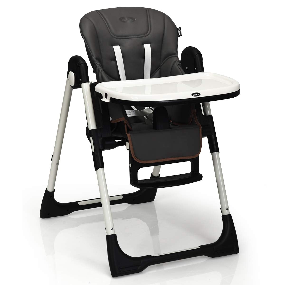 Silla Alta Plegable con Respaldo Ajustable - Gris Oscuro