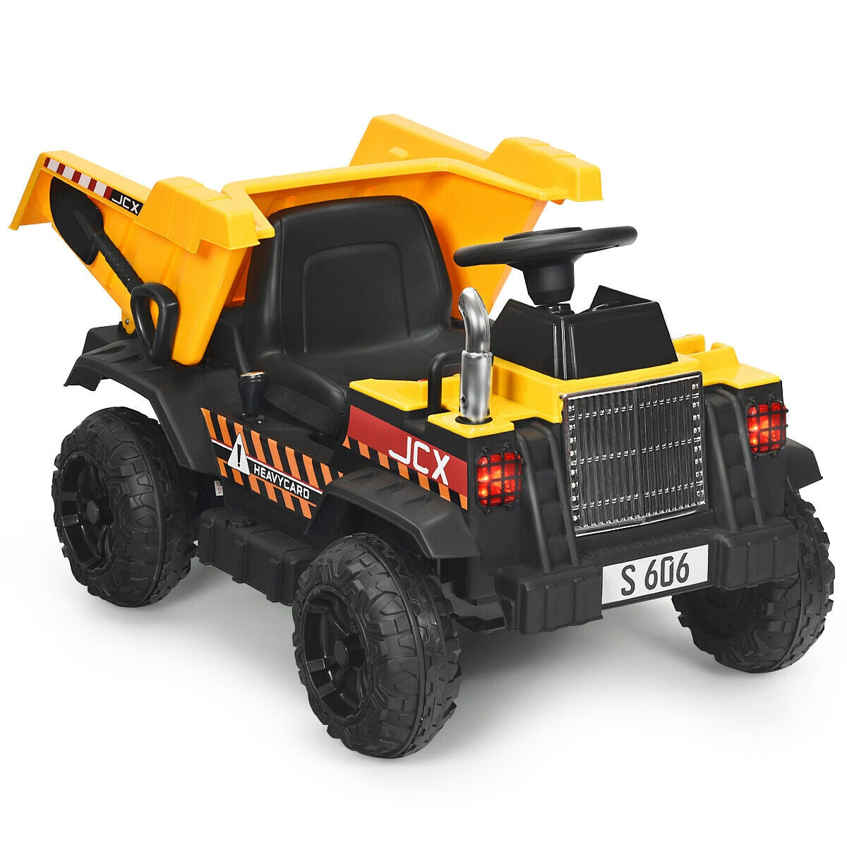 12V Battery Kids Ride On Dump Truck with Electric Bucket - Yellow