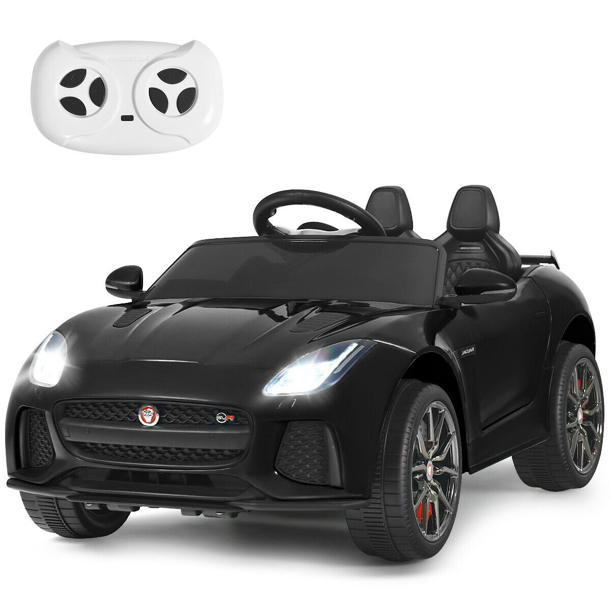 Coche de paseo para niños con licencia Jaguar F-Type SVR de 12V - Negro