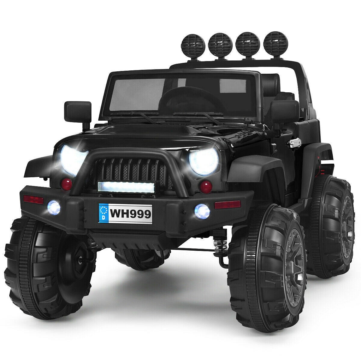 Camion électrique pour enfants 12V avec télécommande - Noir