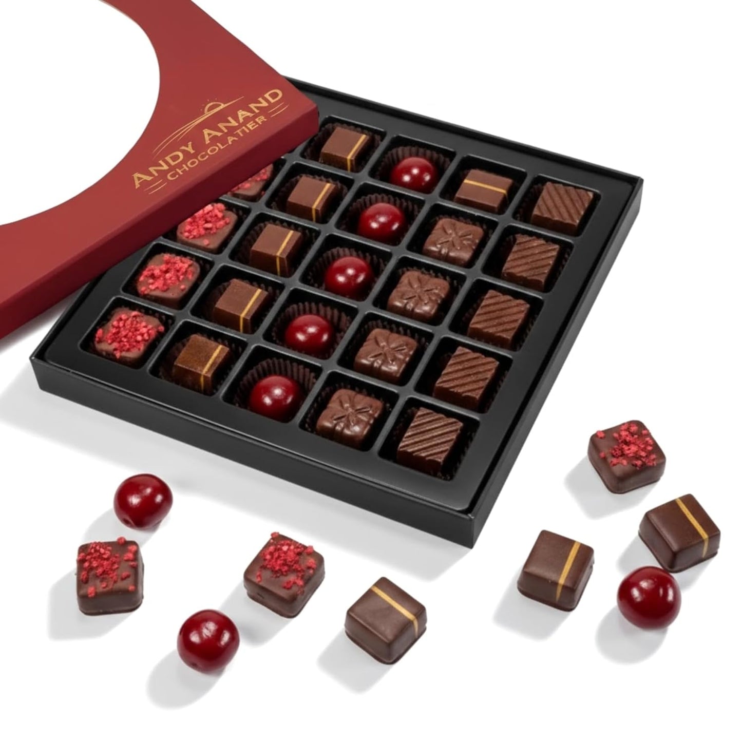 Trufas de Chocolate Oscuro Veganas de Lujo Andy Anand - Caja de Regalo de 25 Piezas