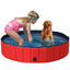 63 Inch Foldable Leakproof Pet Pool for Dogs, Cats, and Kids - Red