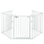 115 Inch 5-Panel Adjustable Fireplace Safety Fence - White