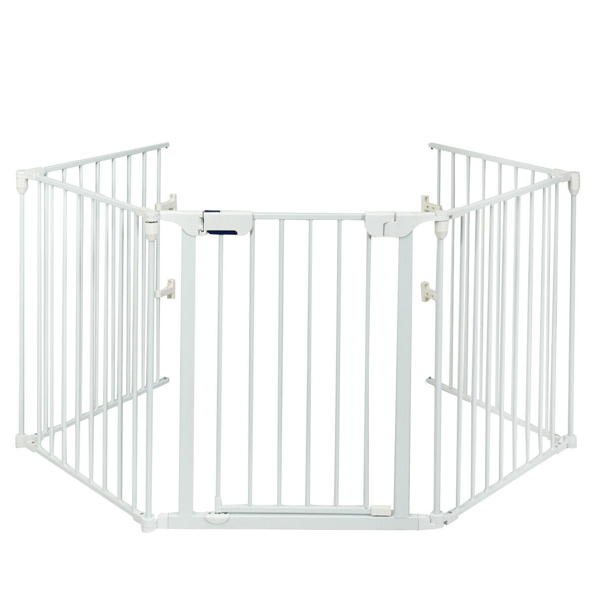 115 Inch 5-Panel Adjustable Fireplace Safety Fence - White