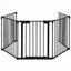 115 Inch 5 Panel Adjustable Fireplace Fence - Black