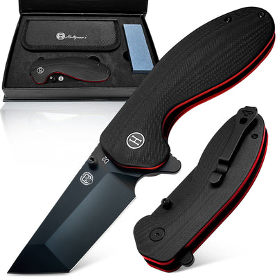 The Ultimate Pioneer Folding Pocket Knife Gift Set for Adventurers (Black & Orange) - Korvel