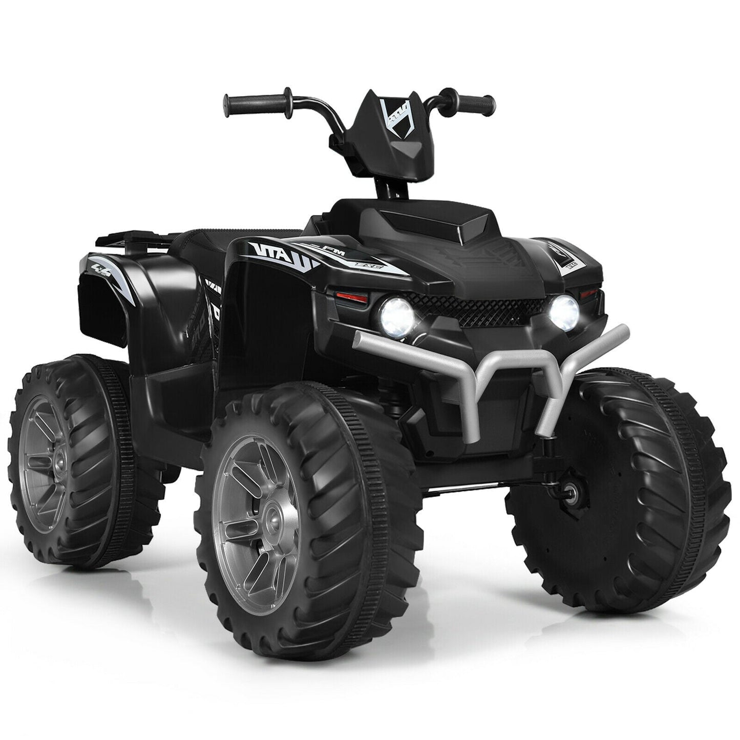 ATV électrique pour enfants 12V avec lumières LED - Noir