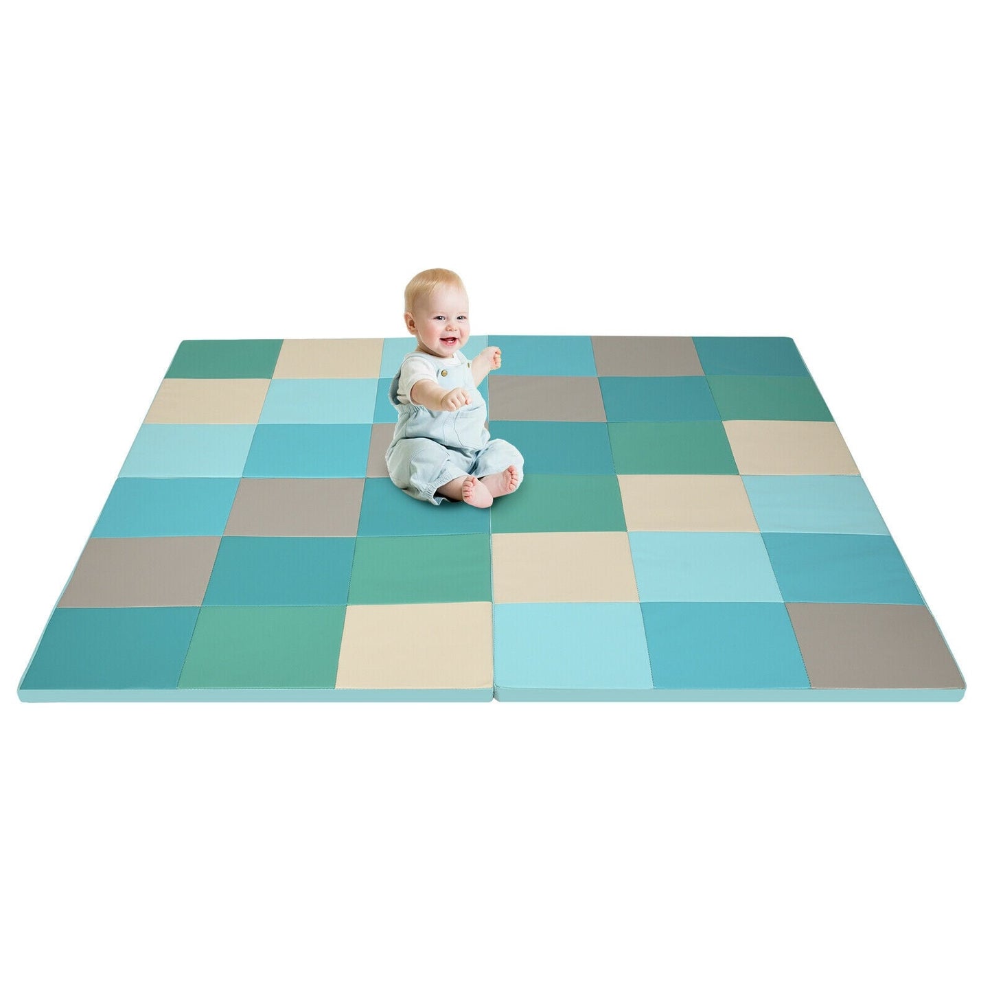 58 Inch Toddler Foam Play Mat - Light Blue