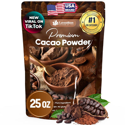 Cacao Powder, 25oz (1.56 lbs), 100% Natural & Pure, Unsweetened, Rich Chocolate Flavor, Perfect for Baking & Smoothies - Korvel