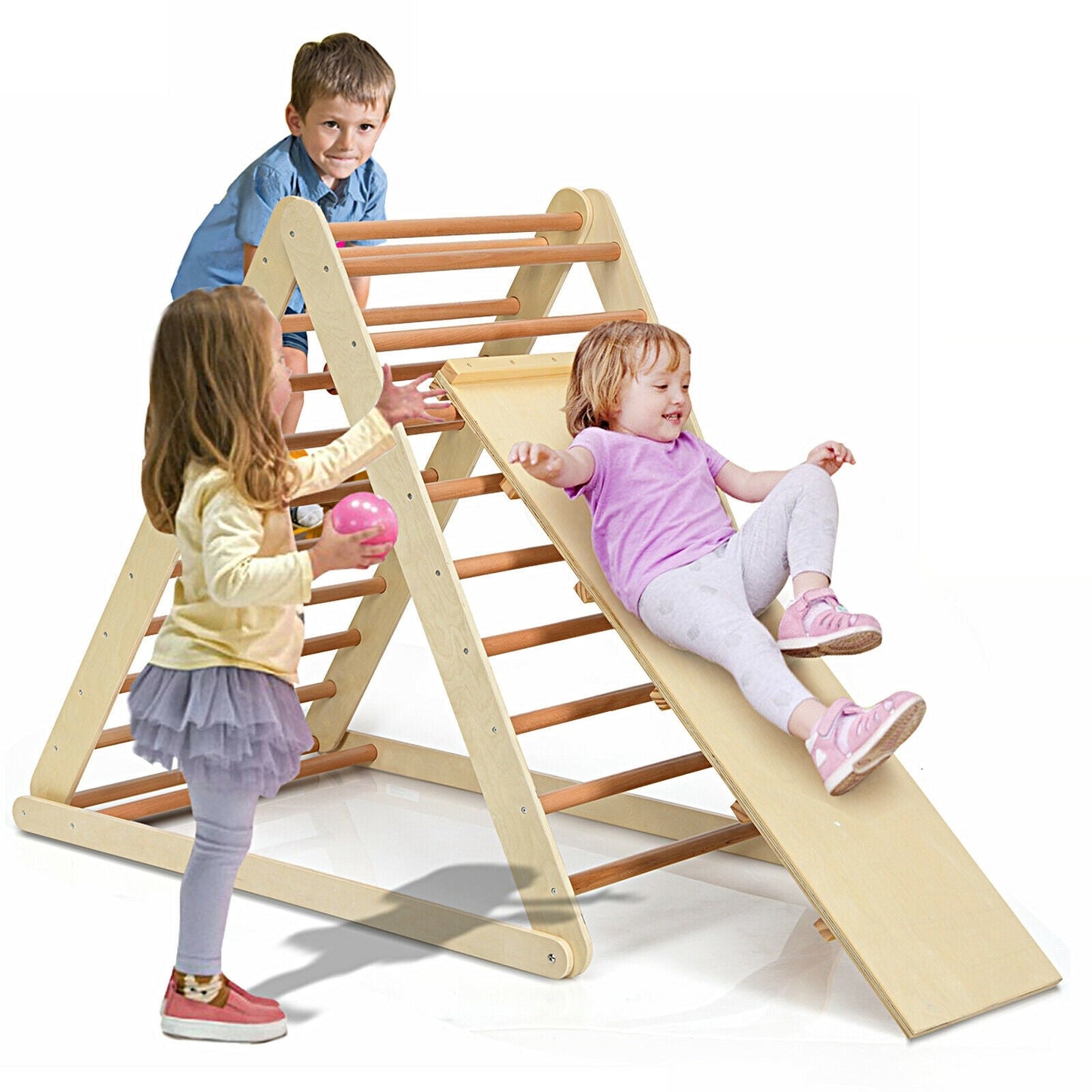 Triangle d'escalade en bois pliable pour tout-petits