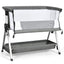Adjustable Baby Bedside Crib with Large Storage - Dark Gray