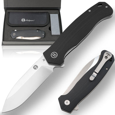Ultimate Adventure Folding Pocket Knife Gift Set (Silver & Black) - Korvel