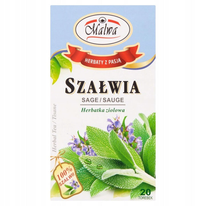 MALWA Thé aux Herbes de Sauge - 20 Sacs d'Infusion Premium