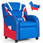 Fauteuil inclinable en cuir pour enfants avec poches latérales - Bleu