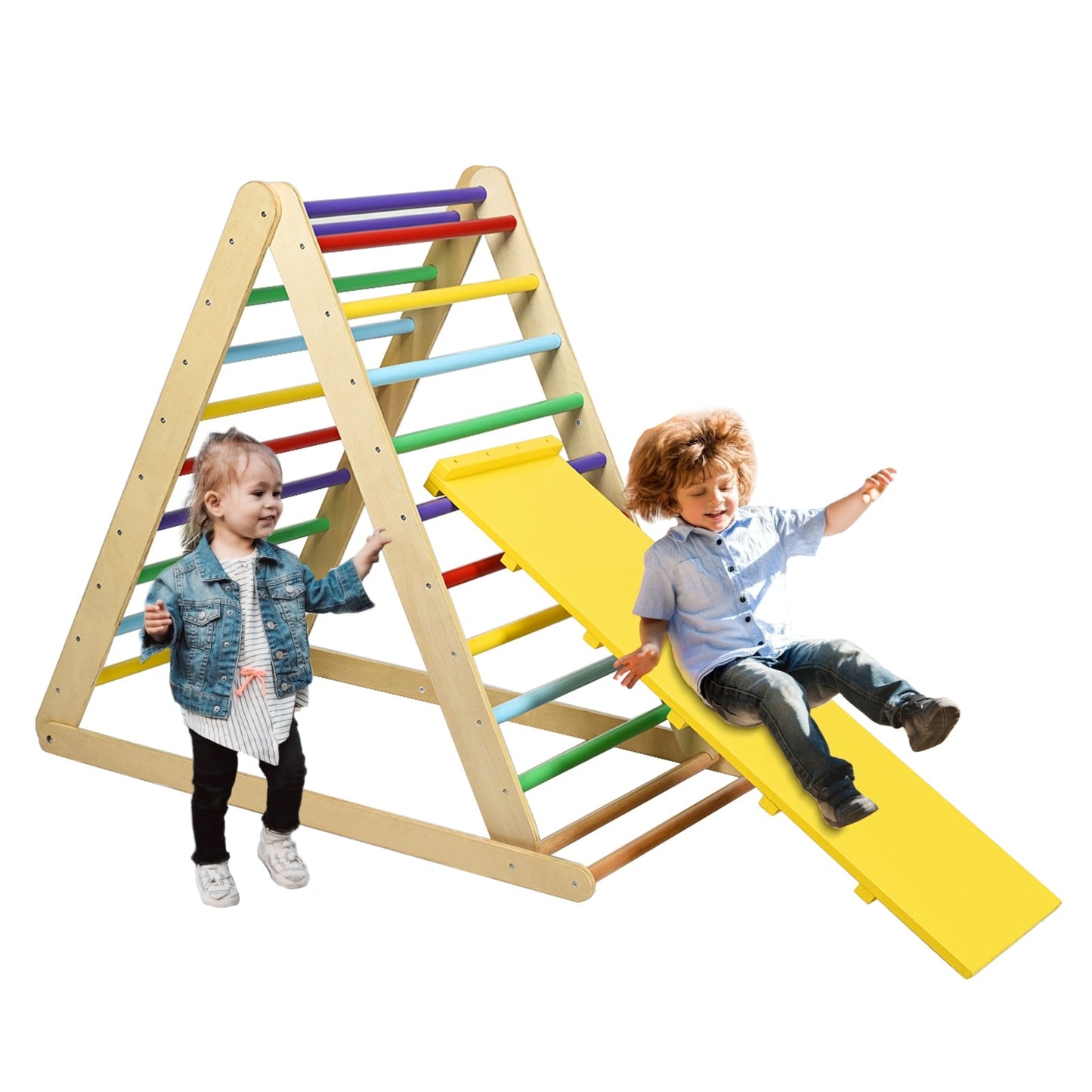 Triangle d'escalade en bois pliable pour le jeu intérieur