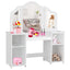 Kids Tri Folding Mirror Makeup Vanity Table Set - White