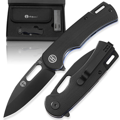 Venture Point Premium Folding Pocket Knife Gift Set for Adventurers (Black & Blue) - Korvel