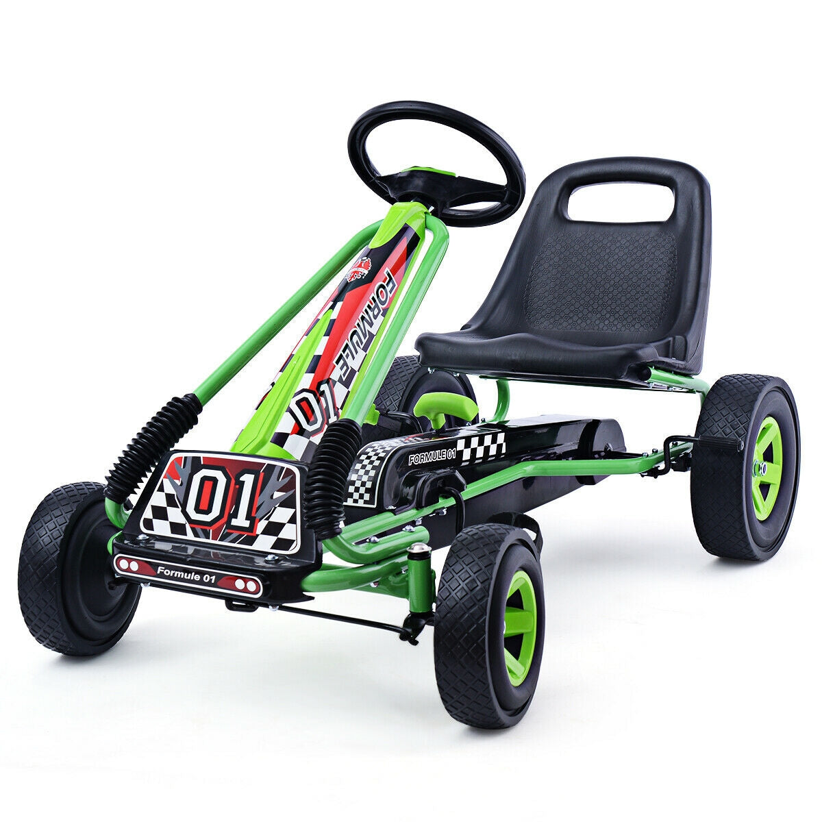 Go Kart de Pedales para Niños de 4 Ruedas - Verde