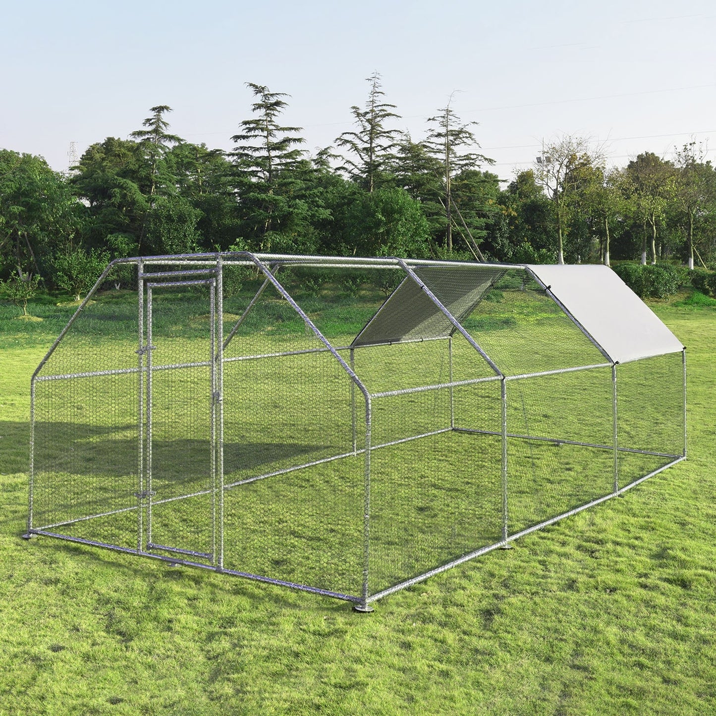 Gallinero grande de 9.5 x 19 pies con acceso