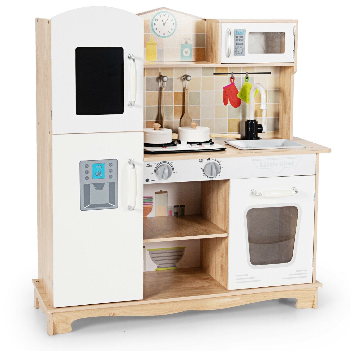 Cuisine en Bois pour Enfants avec Ustensiles et Sons