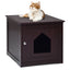 Weatherproof Multi-function Cat House Nightstand - Brown