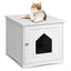 Weatherproof Multi-function Cat House Sidetable - White