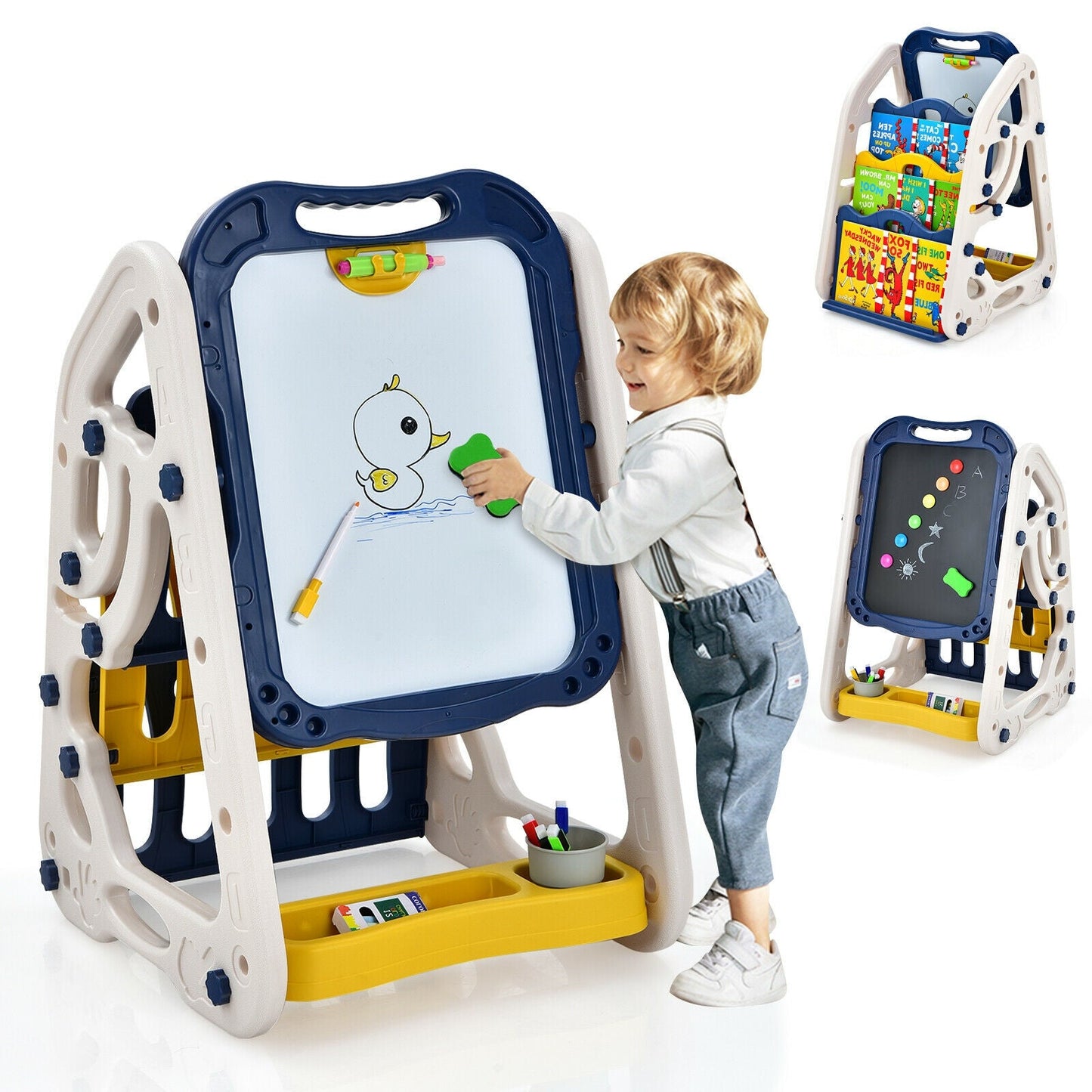 3-in-1 Kids Art Easel - Double-Sided Tabletop Easel with Accessories