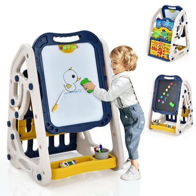 Caballete de arte 3 en 1 para niños - Caballete de mesa de doble cara con accesorios