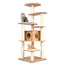 7-Layer Wooden Cat Tree with Sisal Posts and Condo - Natural