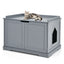 Enclos de bac à litière pour chat Gbruno avec portes doubles - Gris