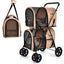 Carrito de Mascotas Doble 4 en 1 con Transportín Desmontable - Beige