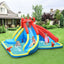 Château Gonflable avec Toboggan Aquatique et Canon à Eau