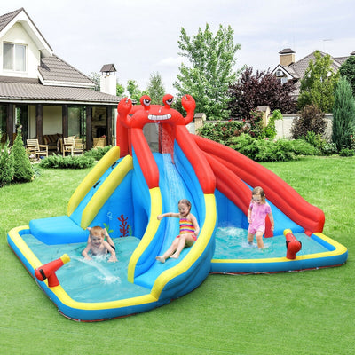 Château Gonflable avec Toboggan Aquatique et Canon à Eau