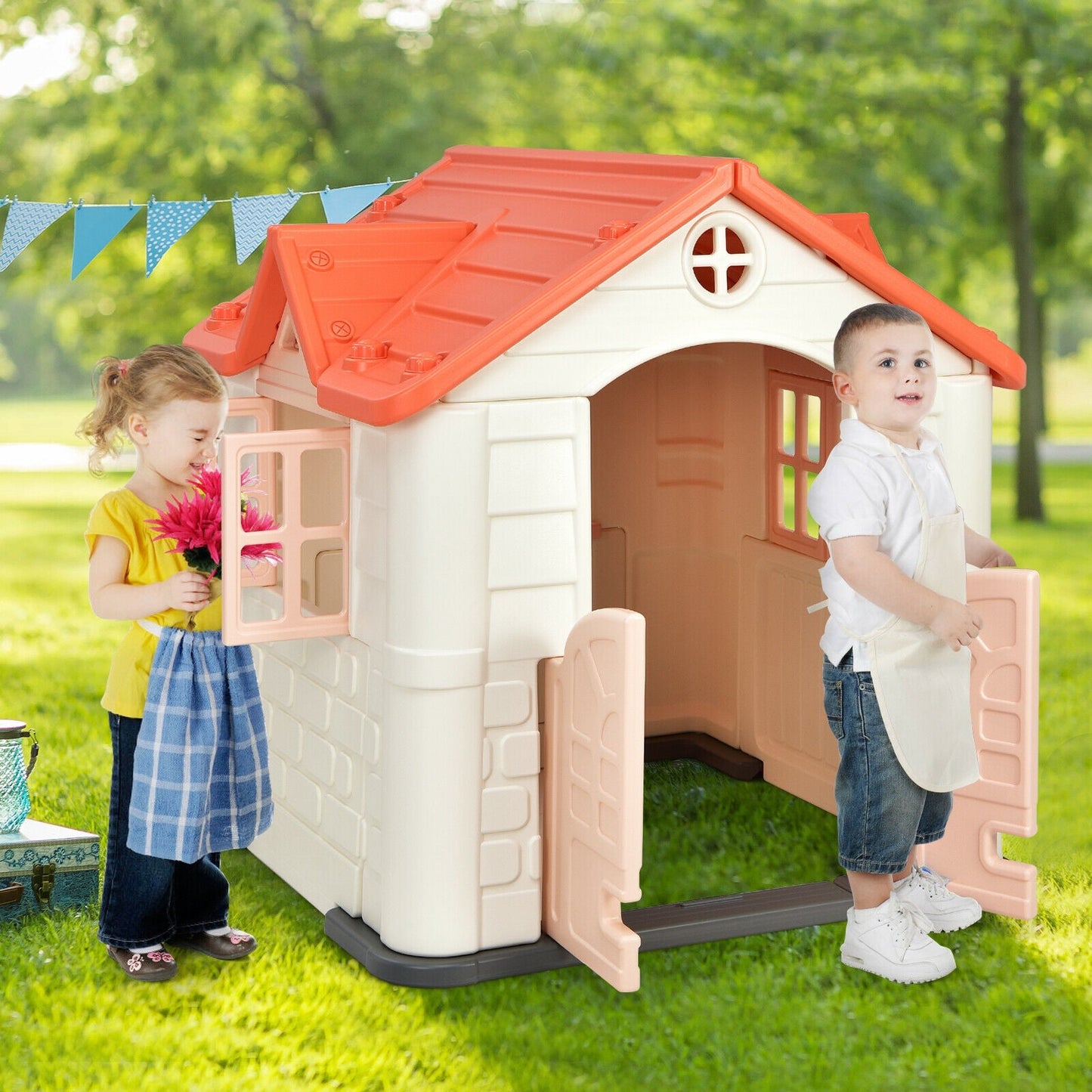 Casa de Juguete Gbruno para Niños - Set de 7 Piezas en Rosa