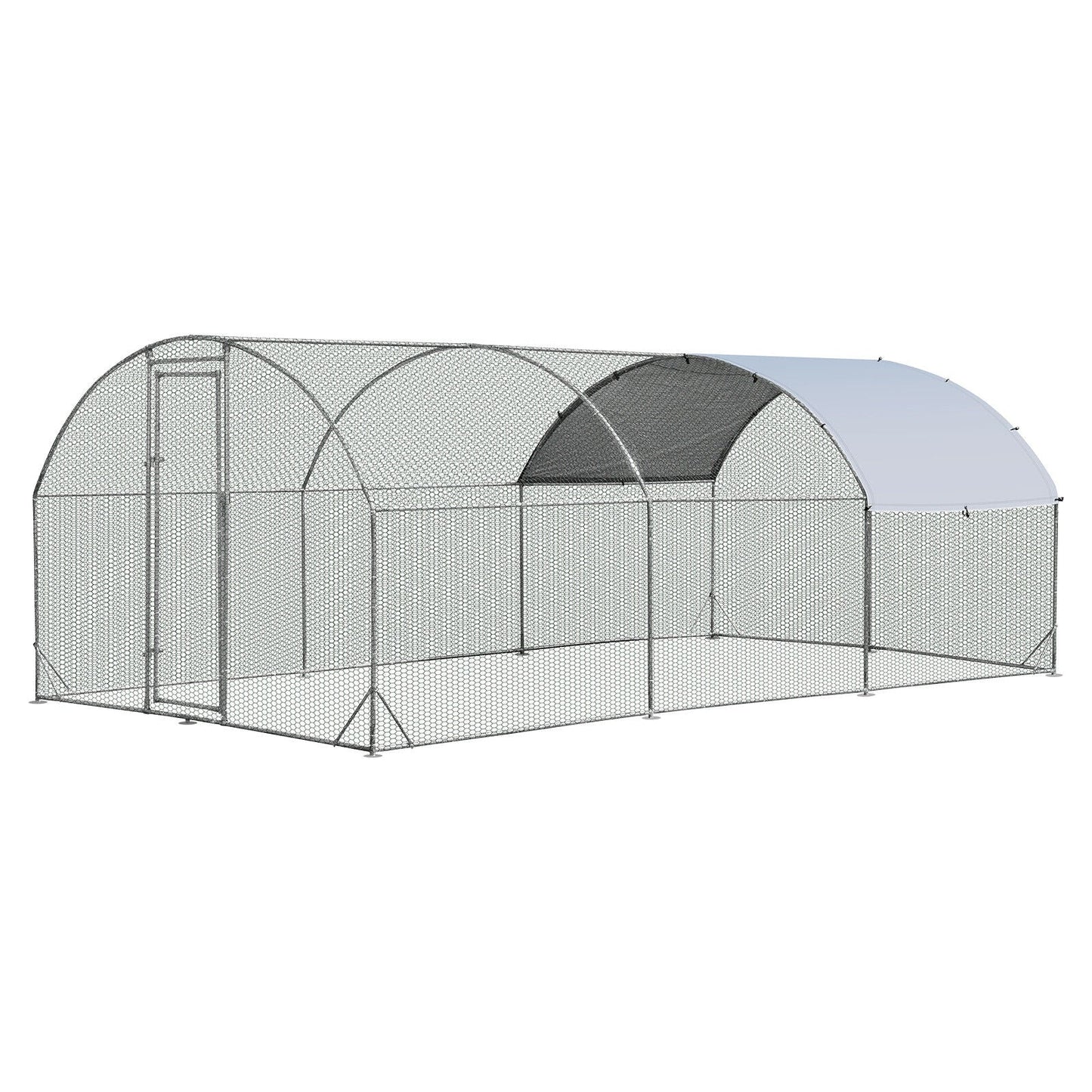 Gbruno Large Metal Chicken Coop Dome Cage - Galvanized Outdoor Enclosure