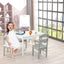 Kids 5-Piece Wooden Table and Chair Set - White