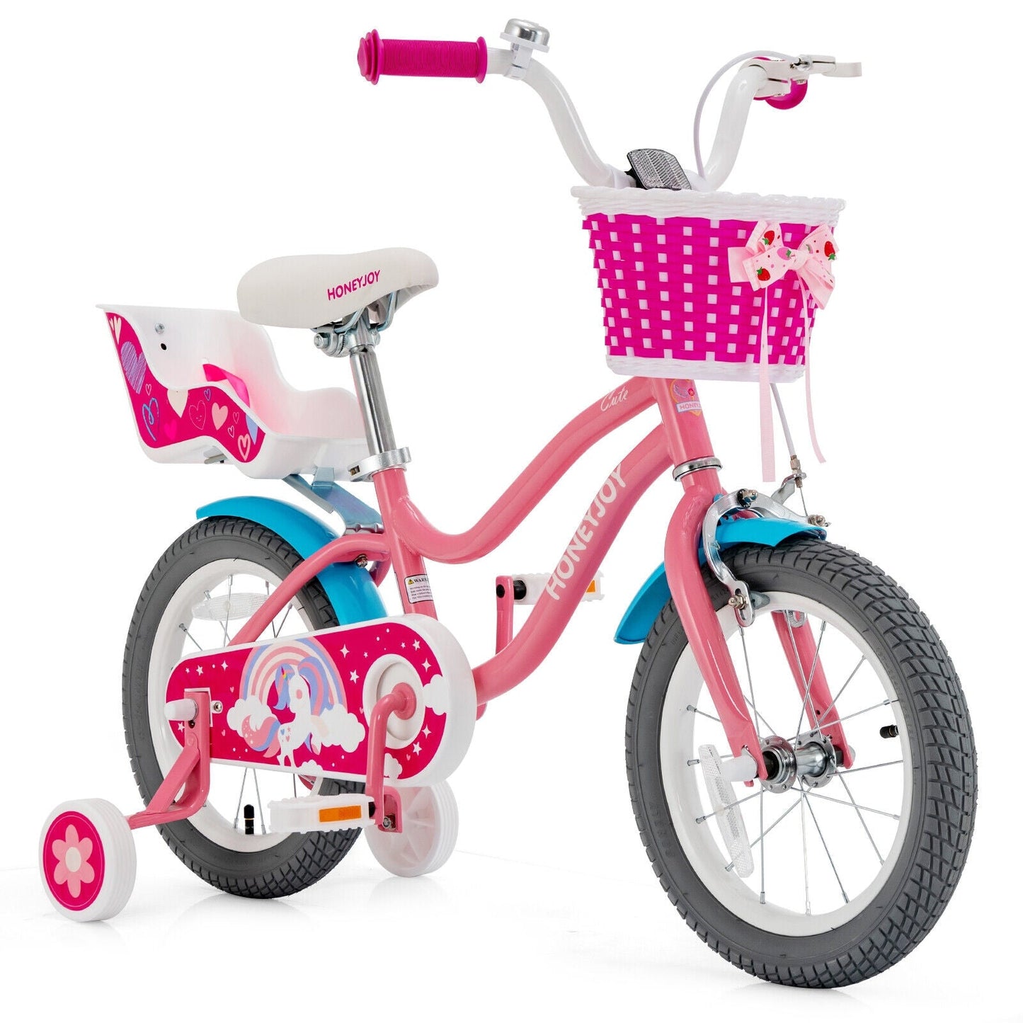 Vélo pour enfants Gbruno avec roues d'entraînement - 14 pouces