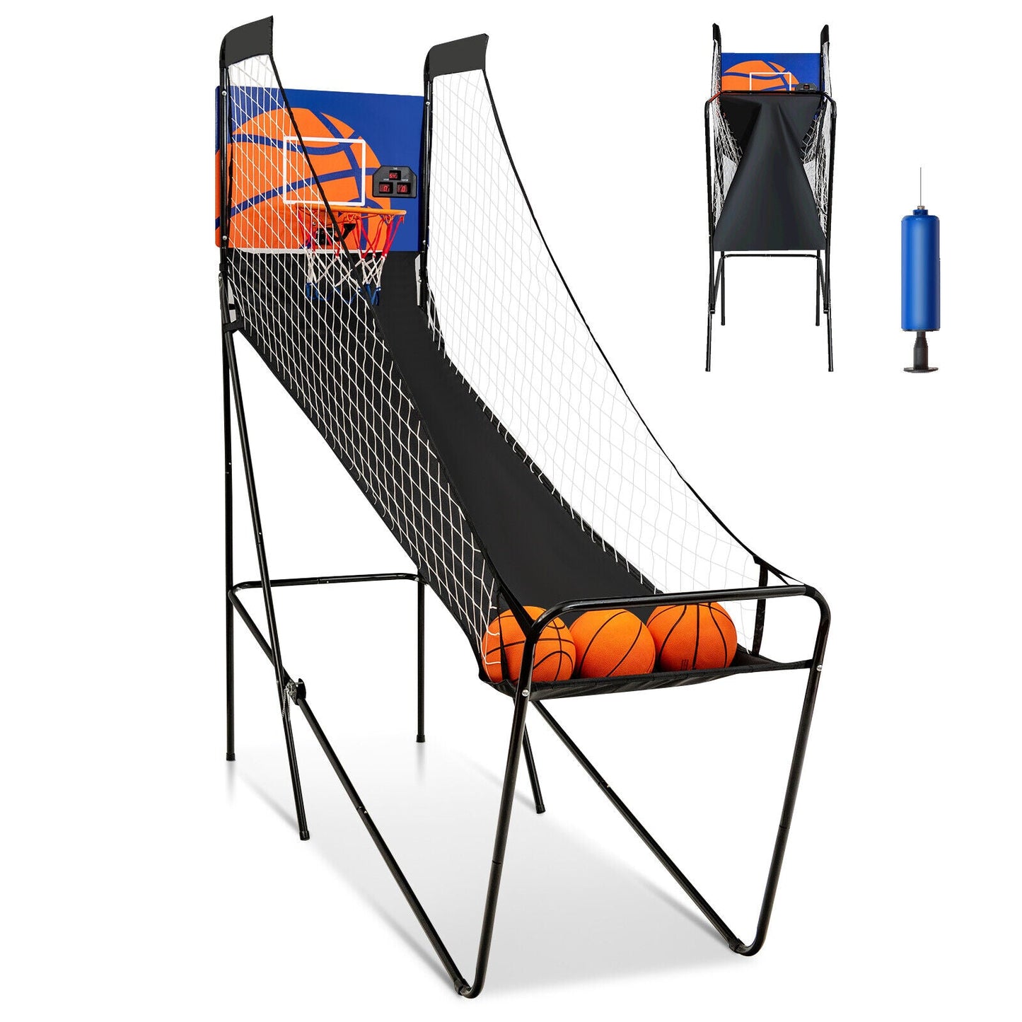 Juego de Arcade de Baloncesto Plegable de Tiro Único con Marcador Electrónico