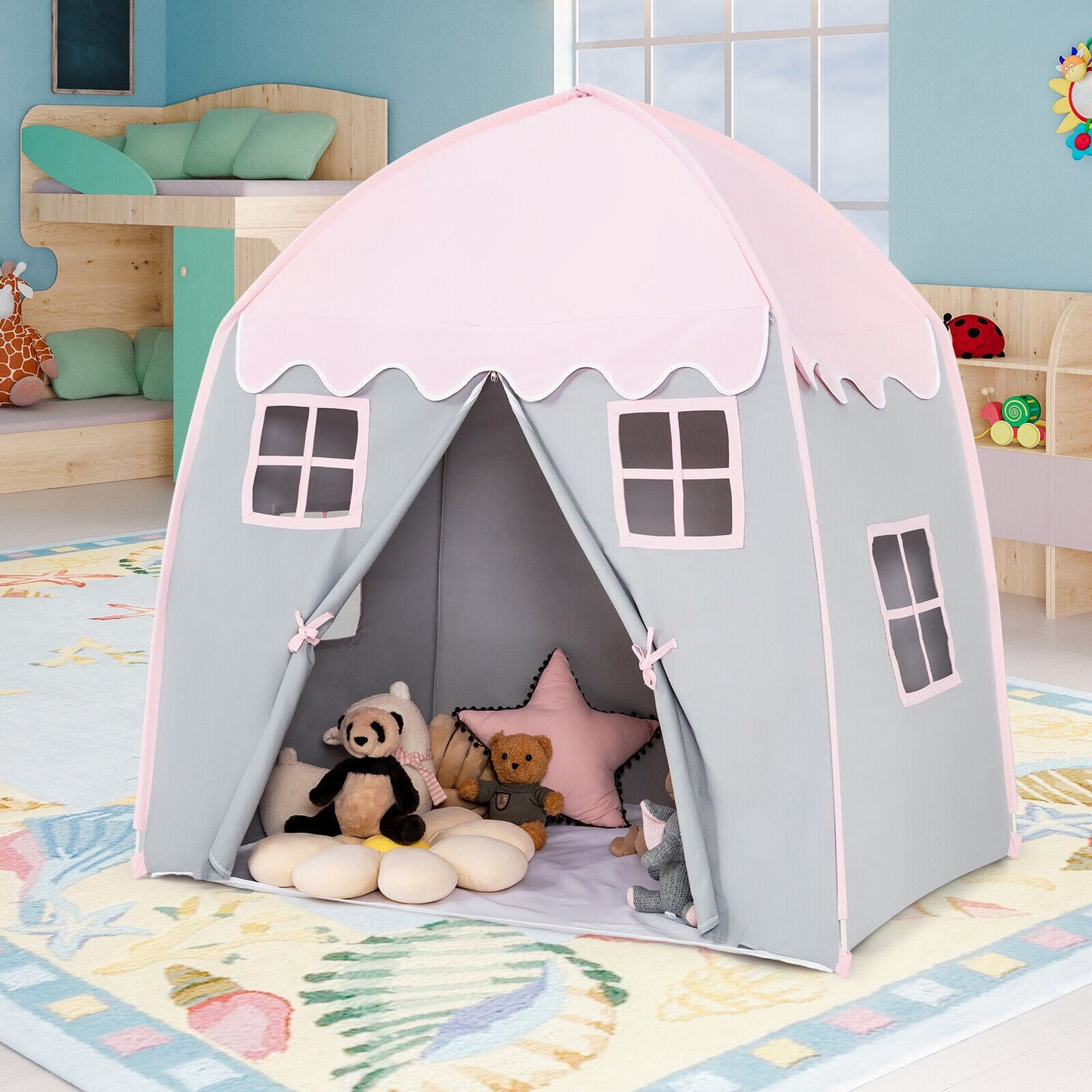 Gbruno Portable Indoor Kids Play Castle Tent - Pink