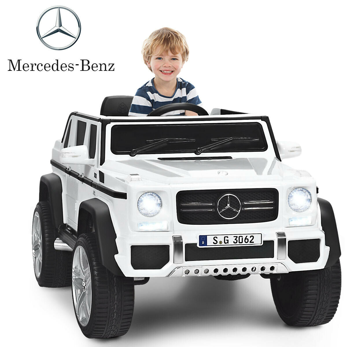 Coche de Paseo para Niños Licenciado Mercedes-Benz 12V - Blanco