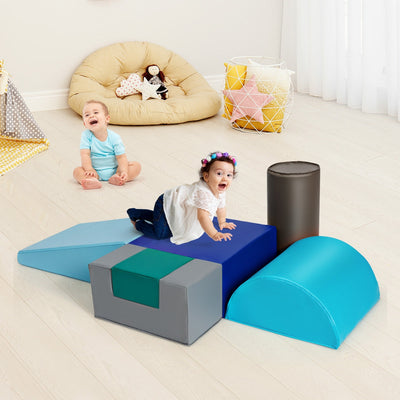 6 Piece Climb Crawl Play Set for Toddlers - Light Blue